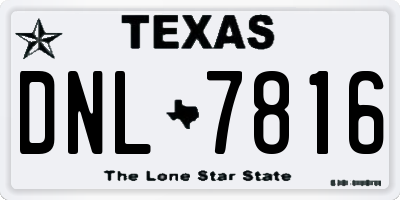 TX license plate DNL7816