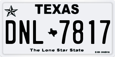 TX license plate DNL7817