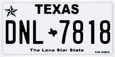TX license plate DNL7818
