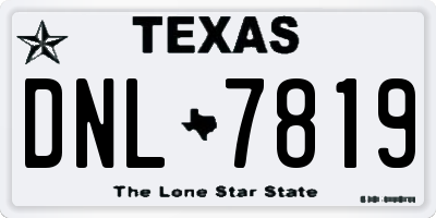 TX license plate DNL7819