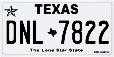TX license plate DNL7822