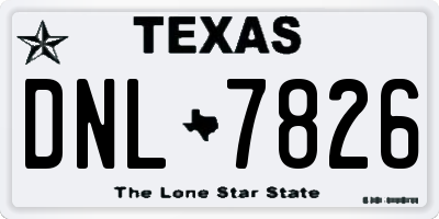 TX license plate DNL7826