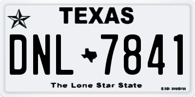 TX license plate DNL7841