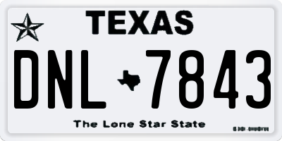 TX license plate DNL7843
