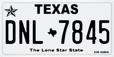 TX license plate DNL7845