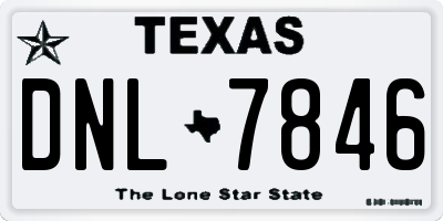TX license plate DNL7846