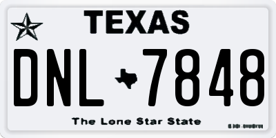 TX license plate DNL7848