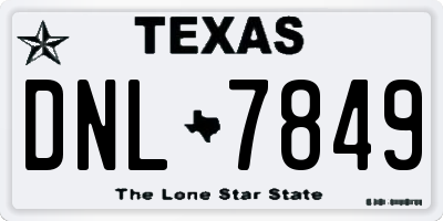 TX license plate DNL7849