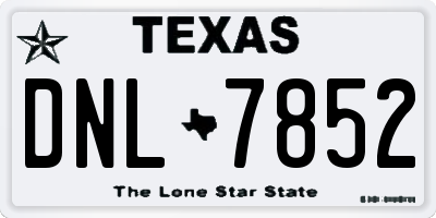 TX license plate DNL7852
