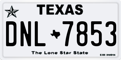 TX license plate DNL7853