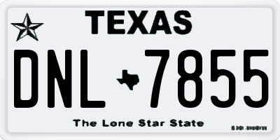 TX license plate DNL7855