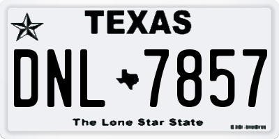 TX license plate DNL7857