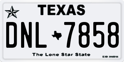 TX license plate DNL7858