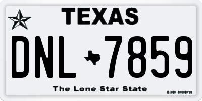 TX license plate DNL7859