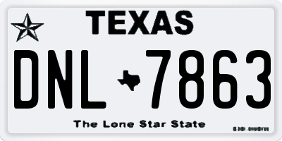 TX license plate DNL7863