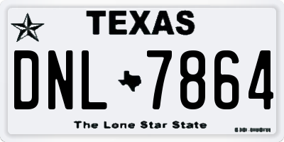 TX license plate DNL7864