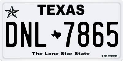 TX license plate DNL7865