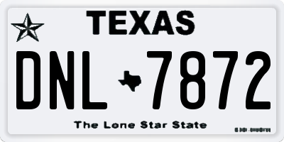 TX license plate DNL7872