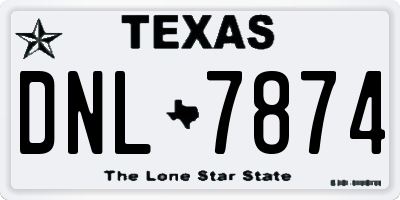 TX license plate DNL7874