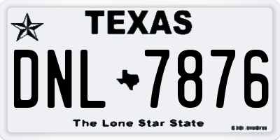 TX license plate DNL7876