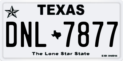 TX license plate DNL7877