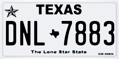 TX license plate DNL7883