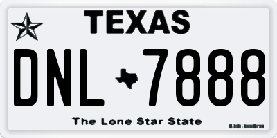 TX license plate DNL7888