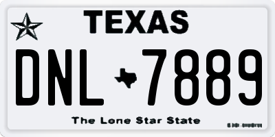TX license plate DNL7889