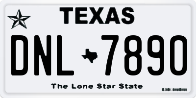 TX license plate DNL7890