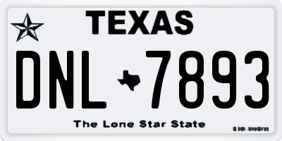 TX license plate DNL7893