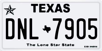 TX license plate DNL7905