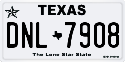 TX license plate DNL7908
