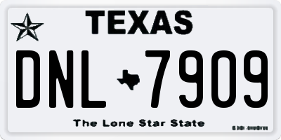 TX license plate DNL7909