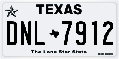 TX license plate DNL7912