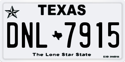 TX license plate DNL7915