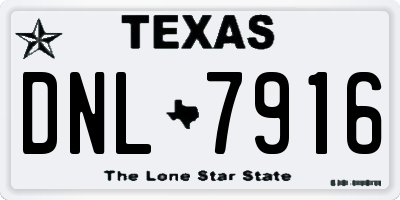 TX license plate DNL7916