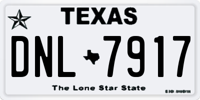 TX license plate DNL7917
