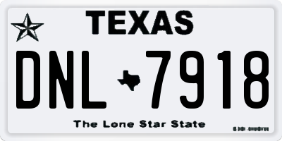 TX license plate DNL7918