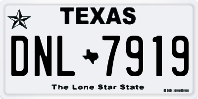 TX license plate DNL7919