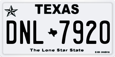 TX license plate DNL7920