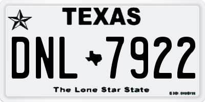 TX license plate DNL7922