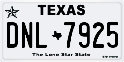 TX license plate DNL7925
