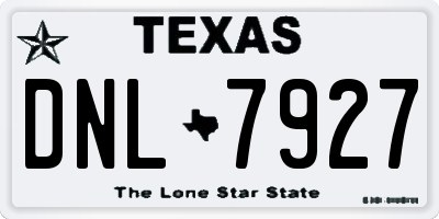 TX license plate DNL7927