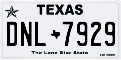 TX license plate DNL7929
