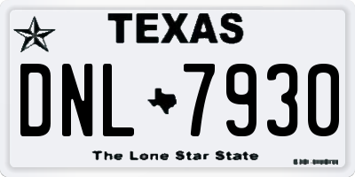 TX license plate DNL7930