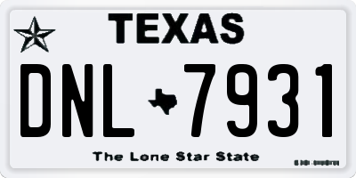 TX license plate DNL7931