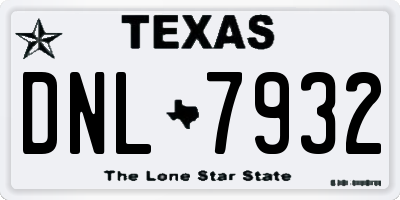 TX license plate DNL7932