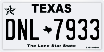 TX license plate DNL7933