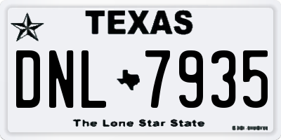TX license plate DNL7935