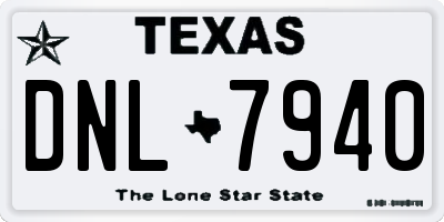 TX license plate DNL7940